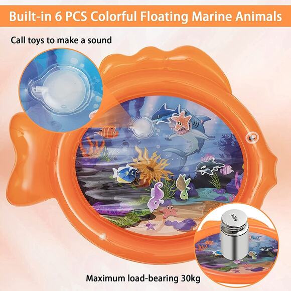 Tummy Play Time Mat for Baby Boys and Girls Over 3 Months, Inflatable Water Mat - Picture 2 of 11